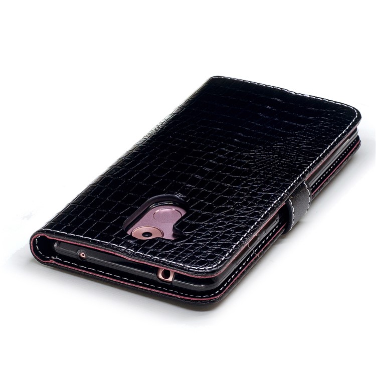 Crocodile Texture PU Leather Wallet Mobile Casing for Huawei Honor 6c - Black-7
