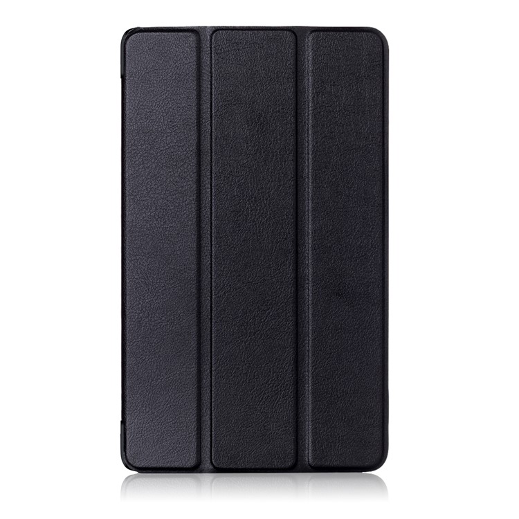 Tri-fold Flip Stand Leather Accessory Casing for Lenovo Tab4 8 TB-8504F/N - Black-2