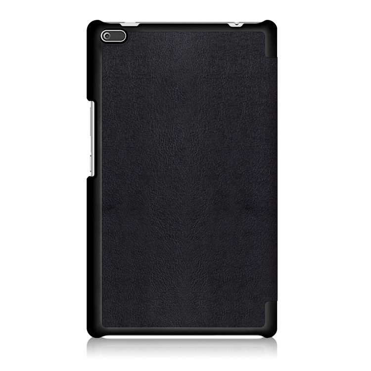 Tri-fold Flip Stand Leather Accessory Casing for Lenovo Tab4 8 TB-8504F/N - Black-3