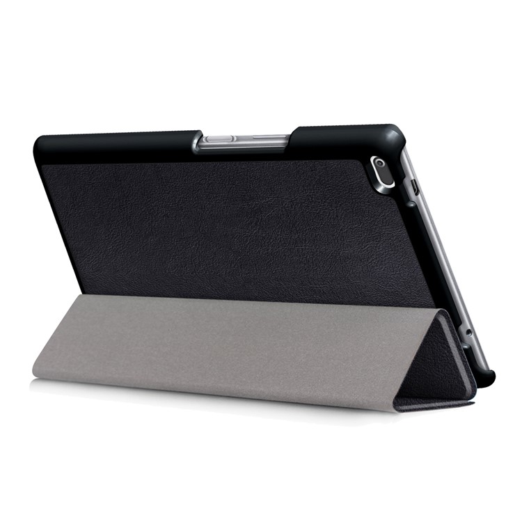 Tri-fold Flip Stand Leather Accessory Casing for Lenovo Tab4 8 TB-8504F/N - Black-5