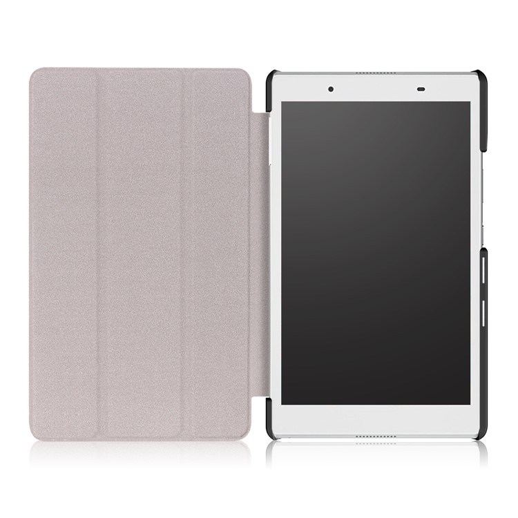 Tri-fold Flip Stand Leather Accessory Casing for Lenovo Tab4 8 TB-8504F/N - Black-8
