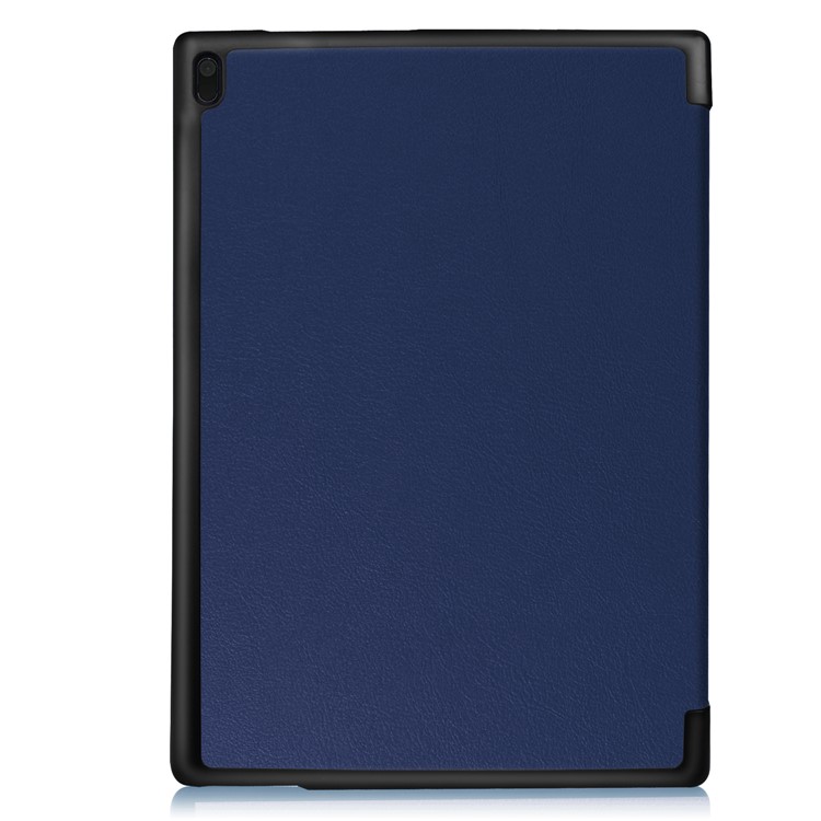 Para Lenovo Tab 4 10 Tri-fold Stand Leather Flip Tablet Case - Azul Escuro-3