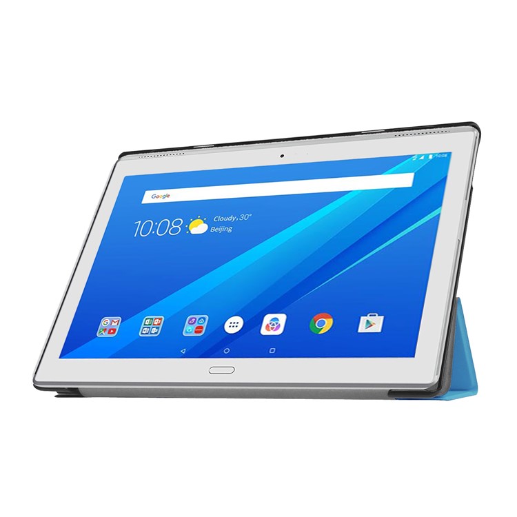 tri-Caixa de capa de couro em capa de couro para Lenovo Tab 4 10 Plus 10.1-polegada - Bebê azul-4