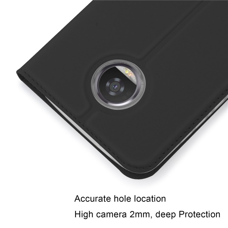 Magnetic Card Slot PU Leather Phone Case for Motorola Moto Z2 Force - Black-3