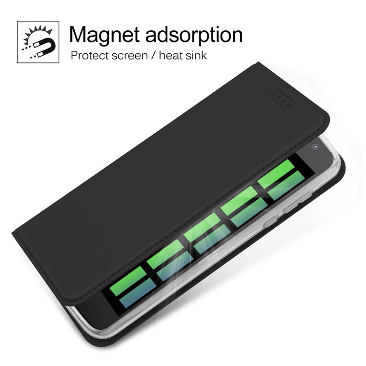 Magnetic Card Slot PU Leather Phone Case for Motorola Moto Z2 Force - Black-4