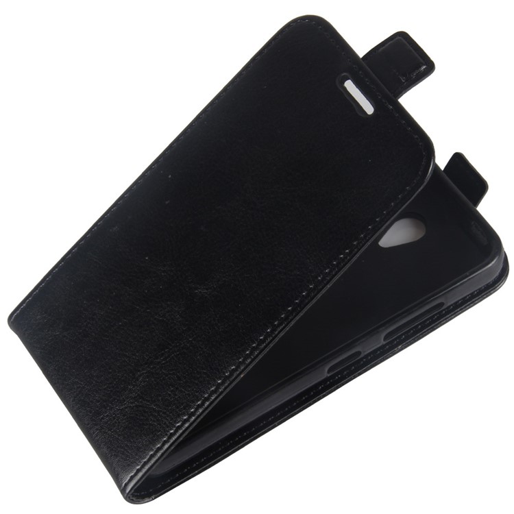 Crazy Horse Card Holder Vertical Flip Leather Phone Cover for Lenovo A Plus / A Plus A1010 - Black-3