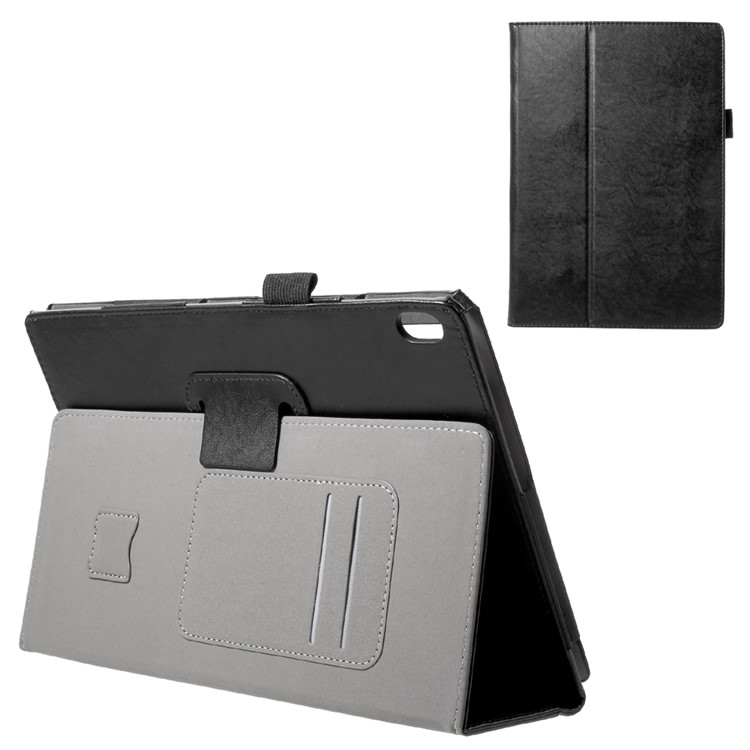 Foldable Stand Card Slots PU Leather Tablet Case for Lenovo Tab 4 10 (TB-X304F/N) - Black-1