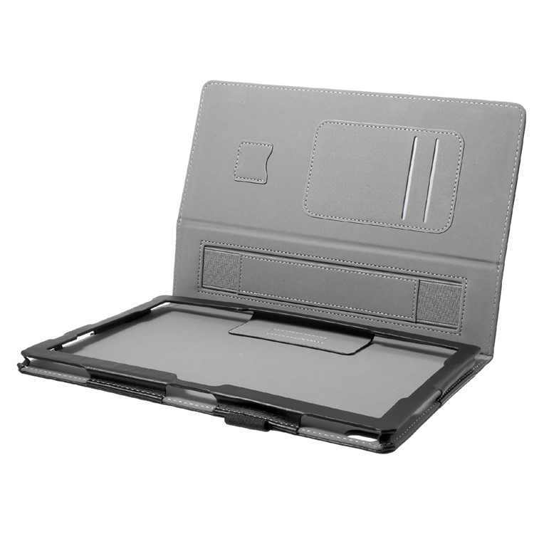Foldable Stand Card Slots PU Leather Tablet Case for Lenovo Tab 4 10 (TB-X304F/N) - Black-11