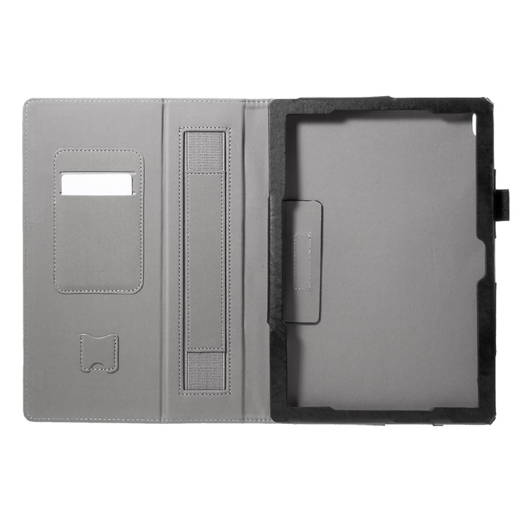 Foldable Stand Card Slots PU Leather Tablet Case for Lenovo Tab 4 10 (TB-X304F/N) - Black-7