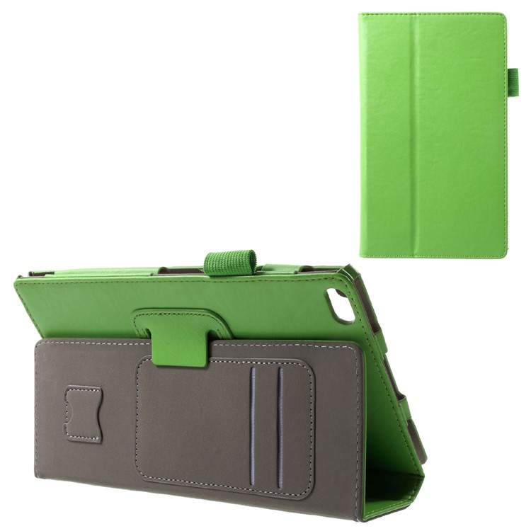 Foldable Stand PU Leather Protective Case for Lenovo Tab4 8 TB-8504F/N - Green-1