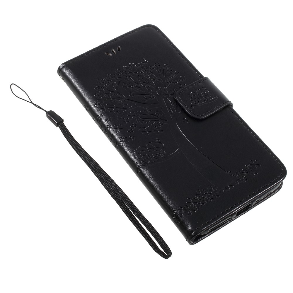 Imprint Tree Owl Magnetic Wallet PU Leather Stand Case for Motorola Moto G5S - Black-10