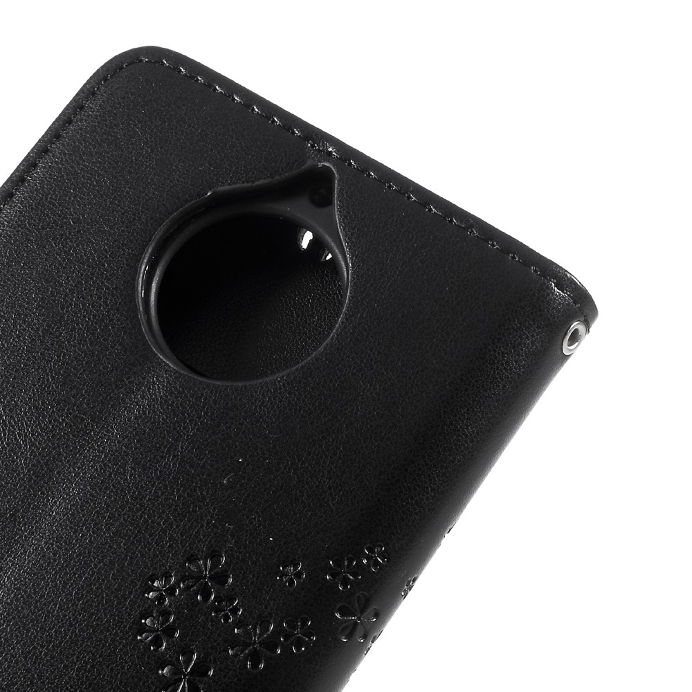 Imprint Tree Owl Magnetic Wallet PU Leather Stand Case for Motorola Moto G5S - Black-8