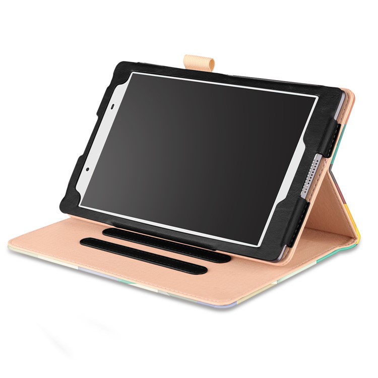 Pattern Printing Wallet Leather Stand Casing for Lenovo Tab4 8 TB-8504F/N - Colorful Triangle Grid-5