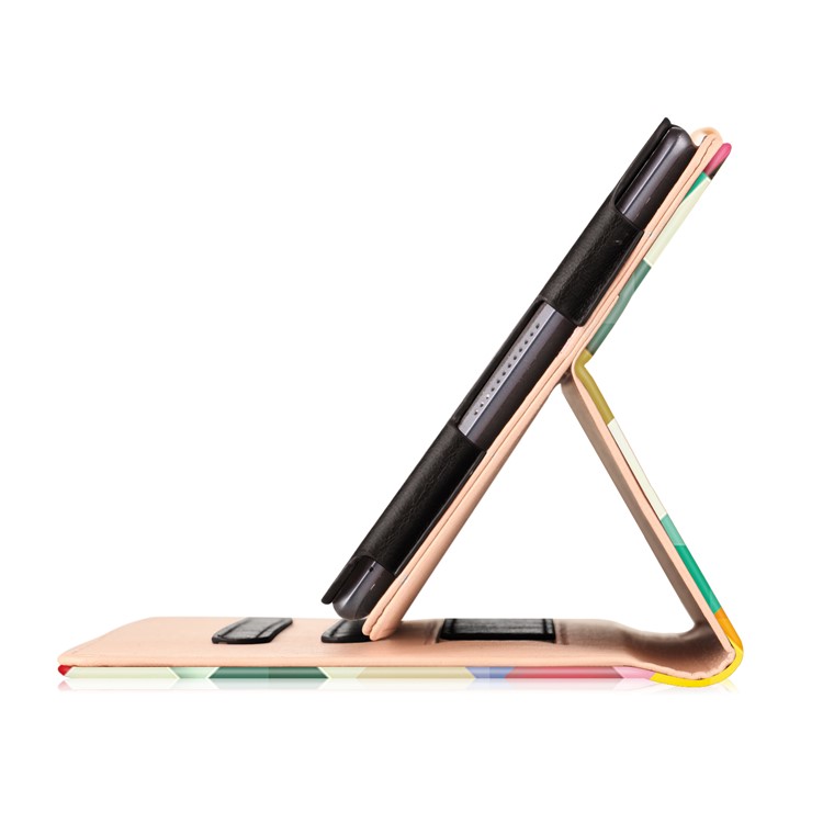 Pattern Printing Wallet Leather Stand Casing for Lenovo Tab4 8 TB-8504F/N - Colorful Triangle Grid-6