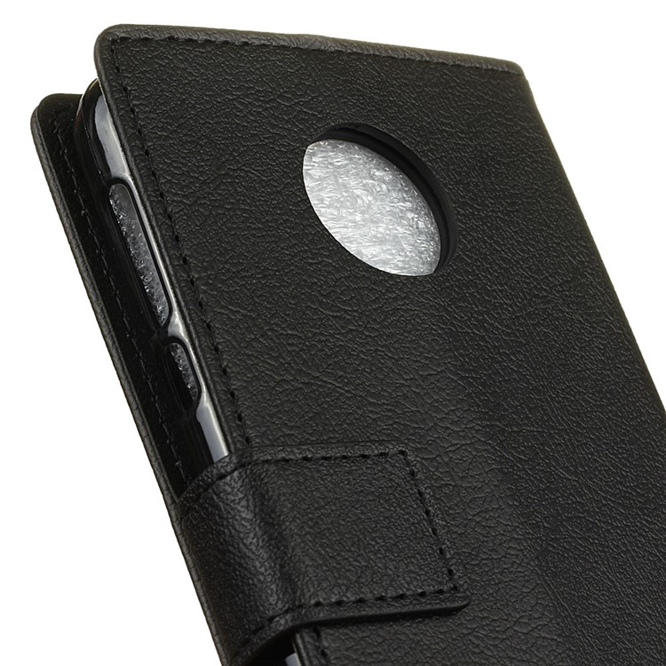 For Motorola Moto Z2 Play Wallet Stand PU Leather Mobile Shell - Black-4