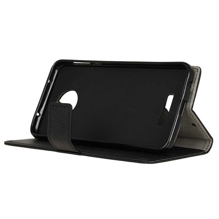 For Motorola Moto Z2 Play Wallet Stand PU Leather Mobile Shell - Black-6