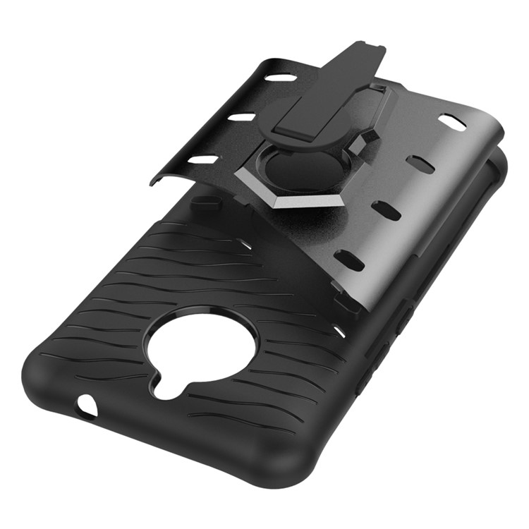 Soft TPU + Plastic Detachable Phone Casing with 360-degree Rotary Kickstand for Motorola Moto E4 Plus EU Version - Black-10