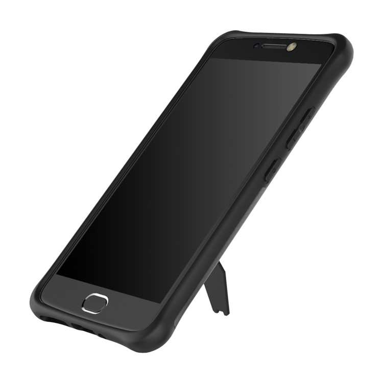 Soft TPU + Plastic Detachable Phone Casing with 360-degree Rotary Kickstand for Motorola Moto E4 Plus EU Version - Black-11