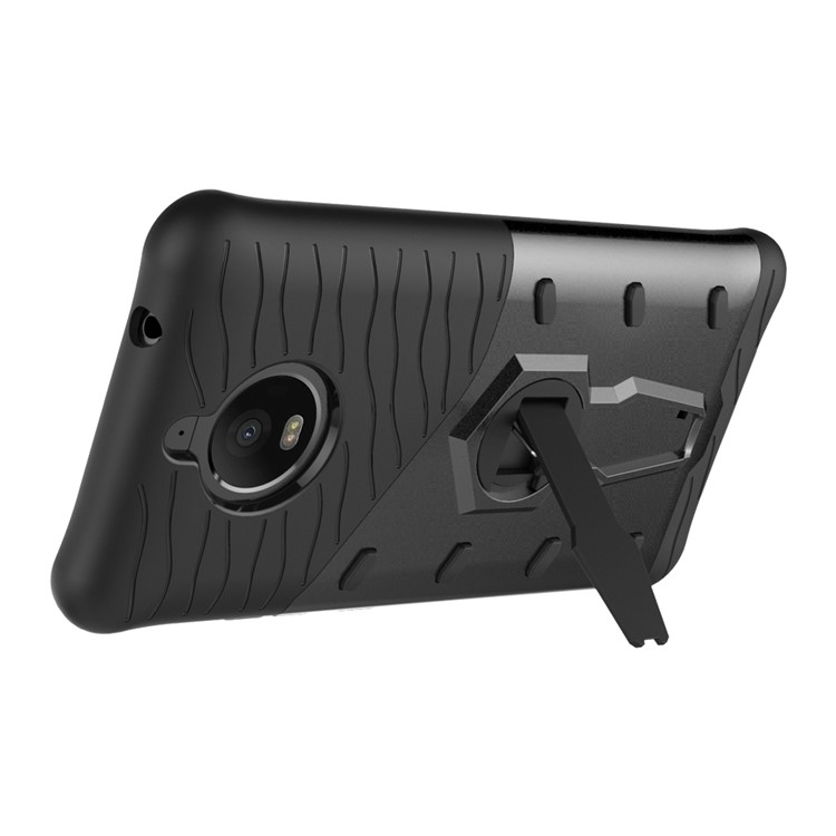 Soft TPU + Plastic Detachable Phone Casing with 360-degree Rotary Kickstand for Motorola Moto E4 Plus EU Version - Black-7