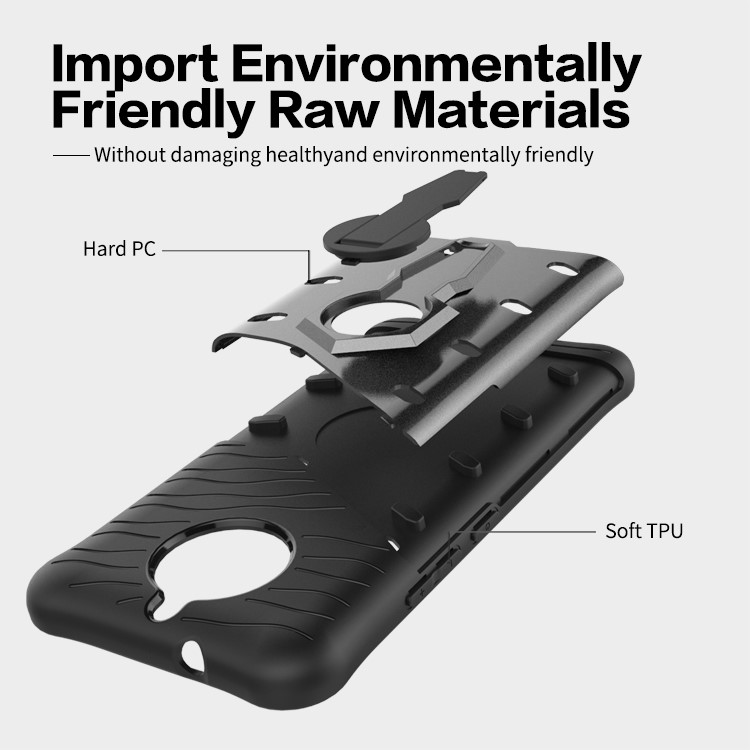 Soft TPU + Plastic Combo Detachable Phone Casing with 360-degree Rotary Kickstand for Motorola Moto G5S Plus - Black-6