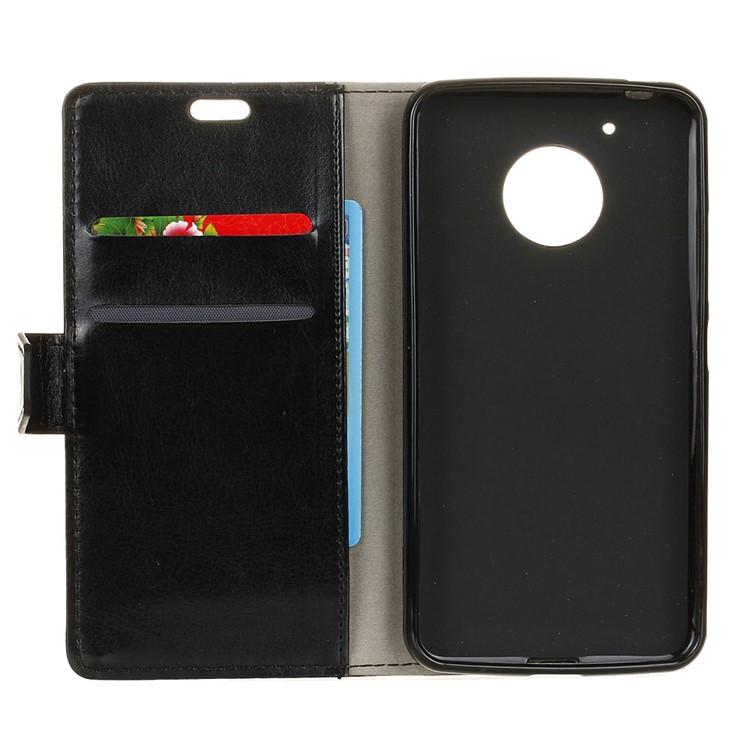 Crazy Horse Texture Wallet Leather Case with Stand for Motorola Moto E4 (US Version) - Black-4