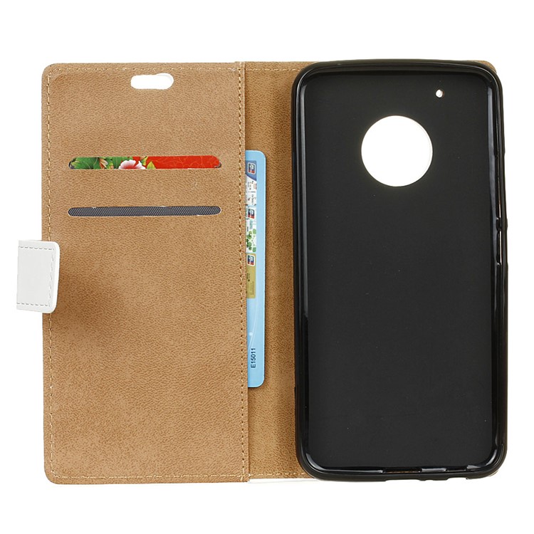 Pattern Printing Leather Wallet Case for Motorola Moto E4 US Version - Pink Owl and LOVE Pattern-6