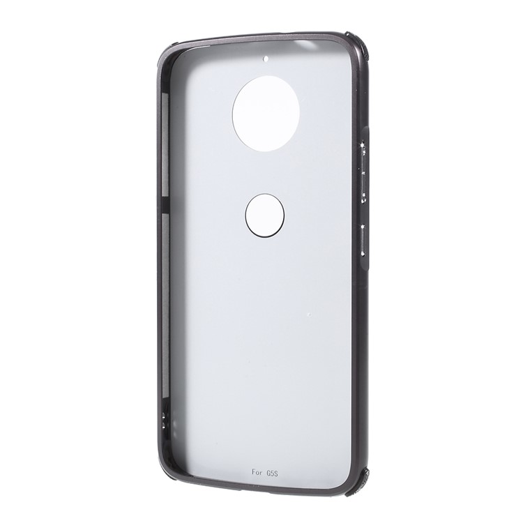 For Motorola Moto G5S Slide-on Metal Bumper + Brushed PC Back Phone Case Cover - Black-2