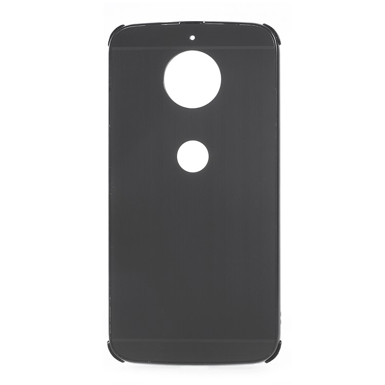 For Motorola Moto G5S Slide-on Metal Bumper + Brushed PC Back Phone Case Cover - Black-3