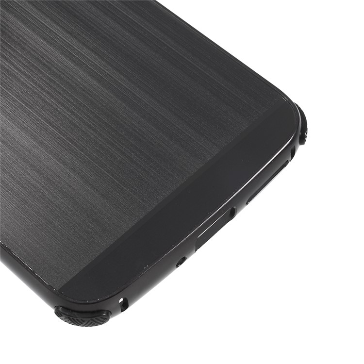 For Motorola Moto G5S Slide-on Metal Bumper + Brushed PC Back Phone Case Cover - Black-7