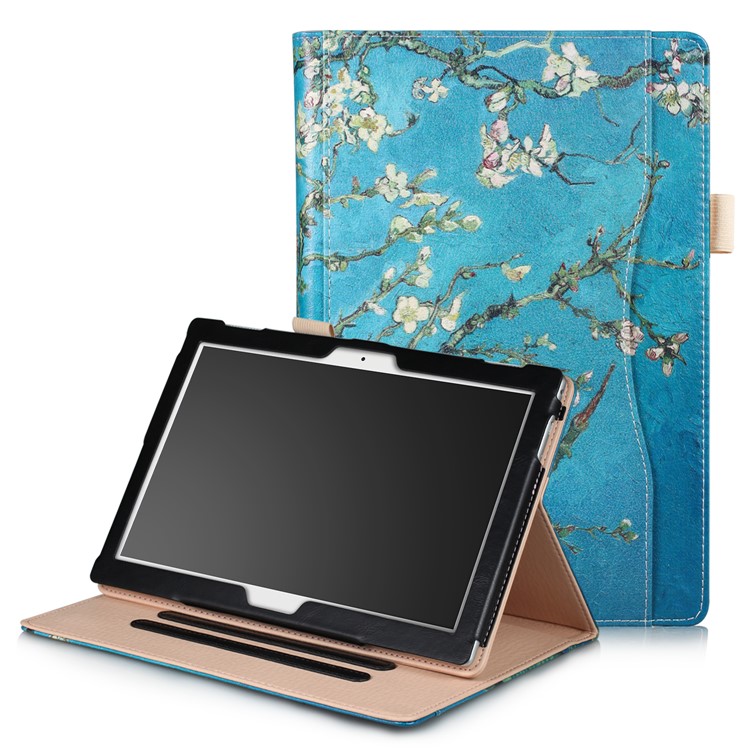 Pattern Printing Smart Leather Stand Case with Elastic Band for Lenovo Tab 4 10 / 10 Plus - Wintersweet-1