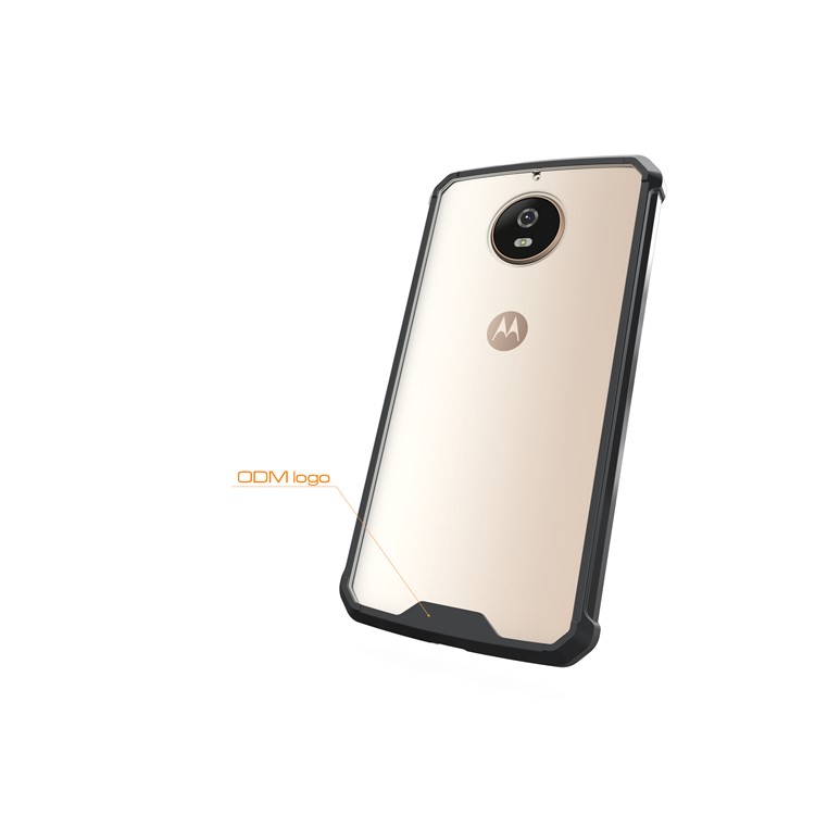 For Motorola Moto G5S Clear Acrylic + Soft TPU Hybrid Phone Case - Black-6
