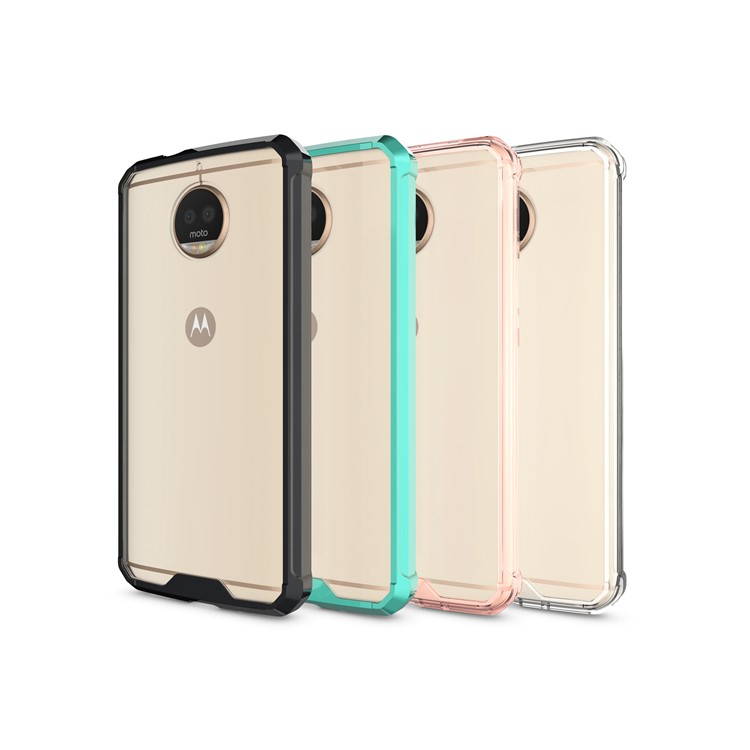 Clear Acrylic + Soft TPU Cell Phone Case for Motorola Moto G5S Plus - Black-13