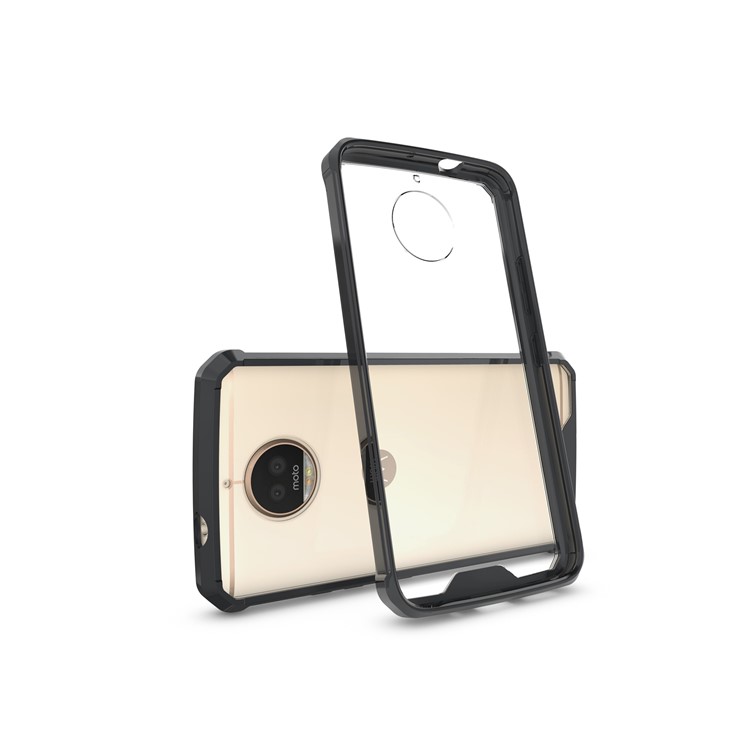 Clear Acrylic + Soft TPU Cell Phone Case for Motorola Moto G5S Plus - Black-2