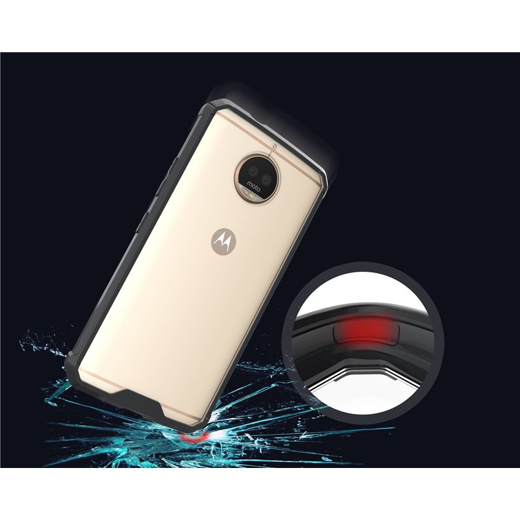 Clear Acrylic + Soft TPU Cell Phone Case for Motorola Moto G5S Plus - Black-4