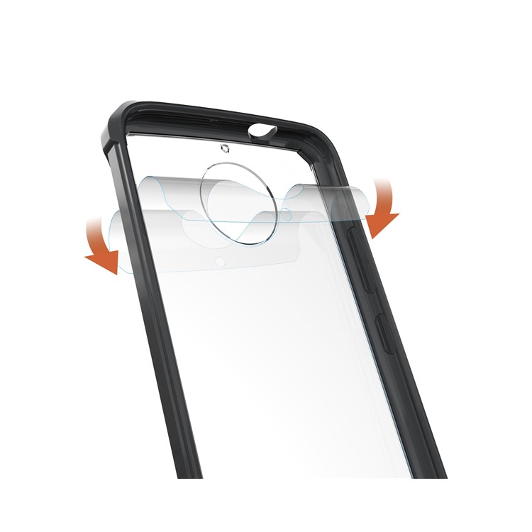 Clear Acrylic + Soft TPU Cell Phone Case for Motorola Moto G5S Plus - Black-5