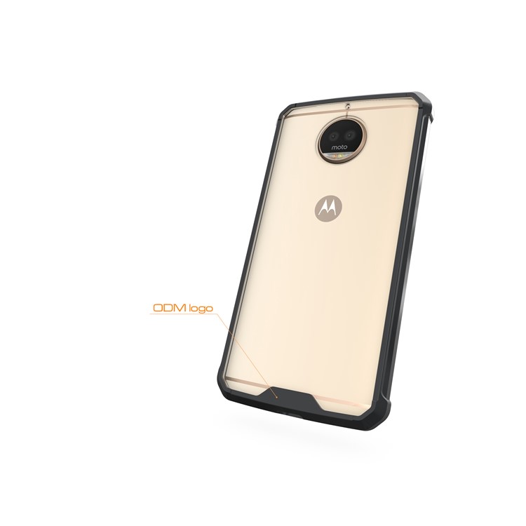 Clear Acrylic + Soft TPU Cell Phone Case for Motorola Moto G5S Plus - Black-6