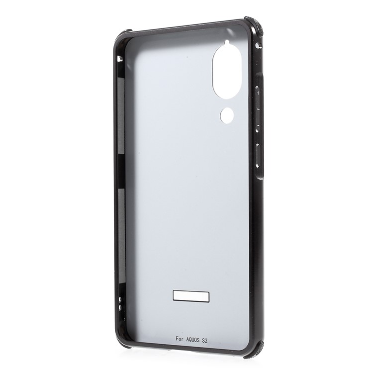 Metal Frame + Brushed PC Back Protector Case for Sharp Aquos S2 - Black-3