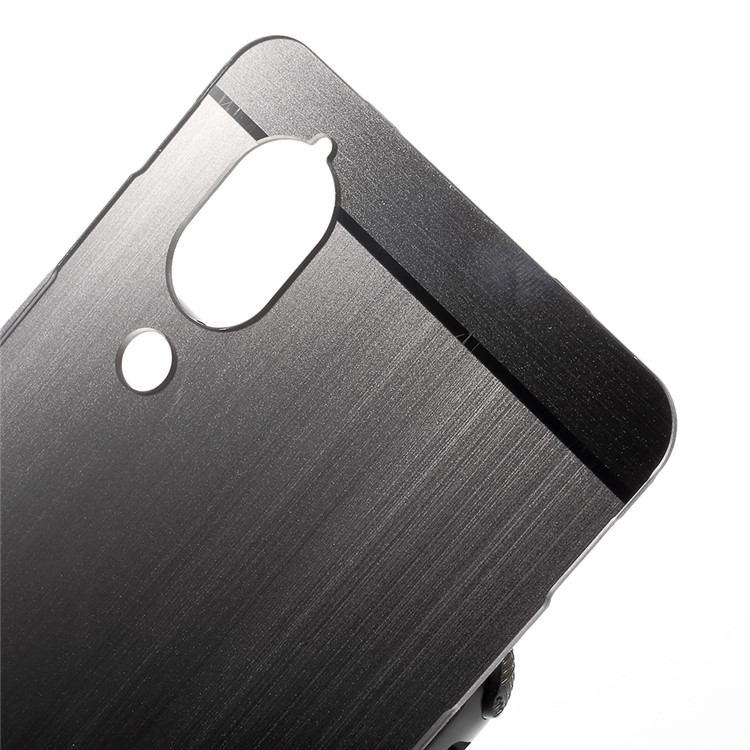Metal Frame + Brushed PC Back Protector Case for Sharp Aquos S2 - Black-6