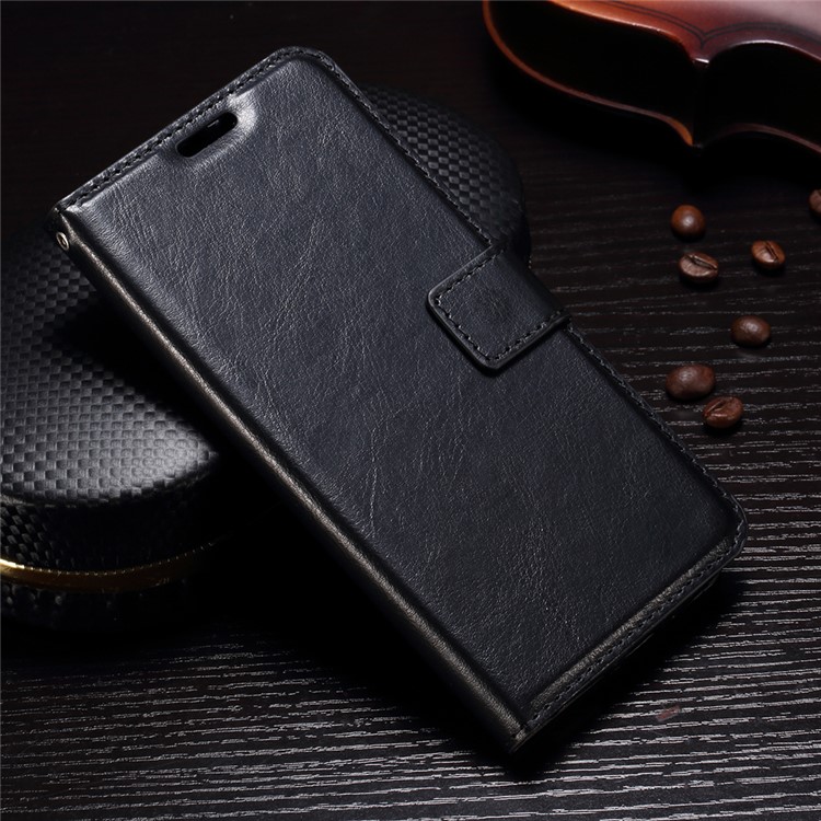 Crazy Horse Wallet Leather Stand Case for Motorola Moto G5S - Black-1