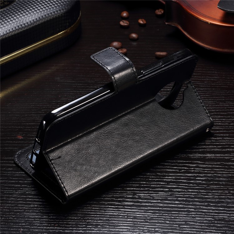 Crazy Horse Wallet Leather Stand Case for Motorola Moto G5S - Black-3