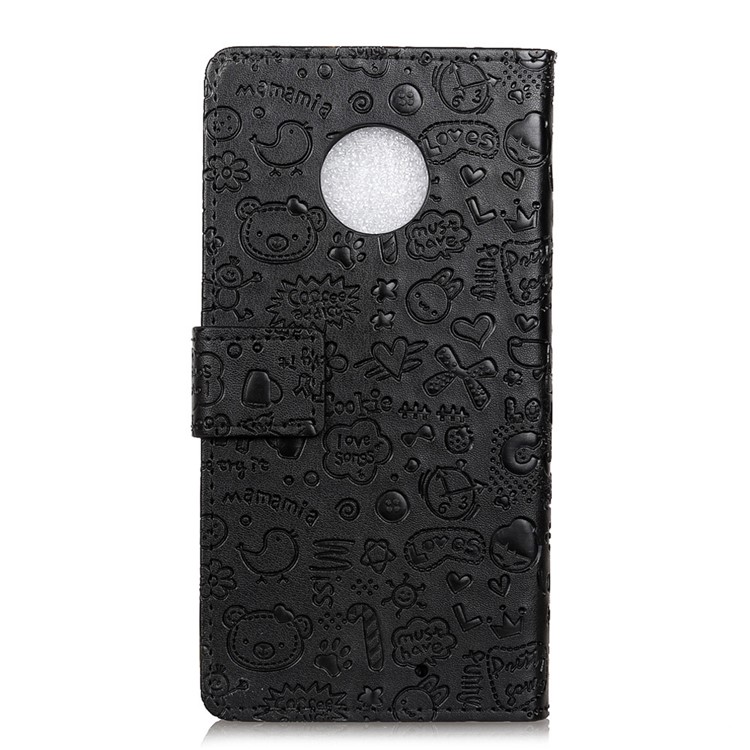 Cartoon Graffiti Wallet Leather Stand Casing for Motorola Moto X4 - Black-2