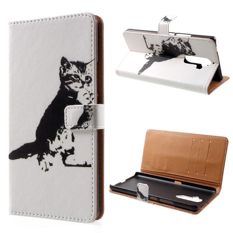 Pattern Printing Wallet Leather Stand Case for Lenovo K8 Note - Cat-1