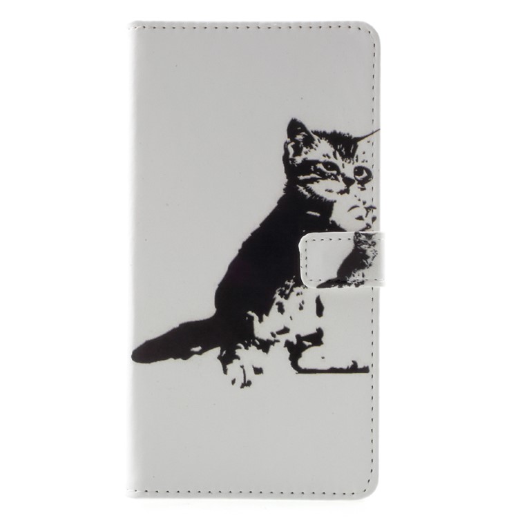 Pattern Printing Wallet Leather Stand Case for Lenovo K8 Note - Cat-3