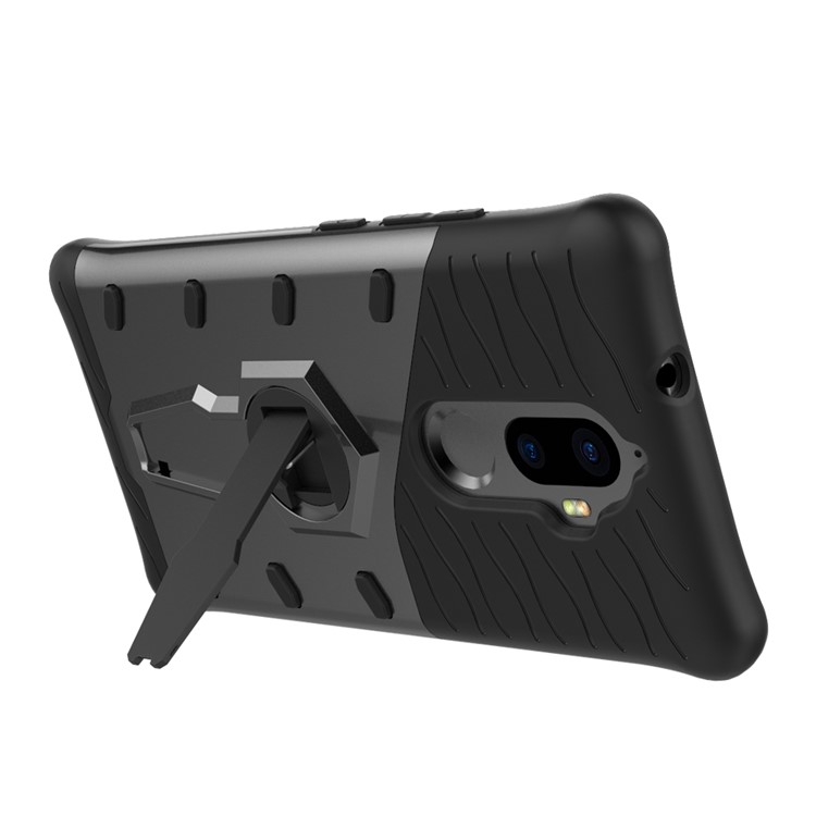 Armor Kickstand PC + TPU Hybrid Phone Case for Lenovo K8 Plus - Black-11
