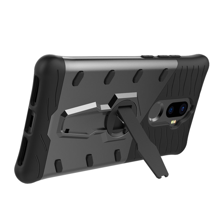 Armor Kickstand PC + TPU Hybrid Phone Case for Lenovo K8 Plus - Black-12