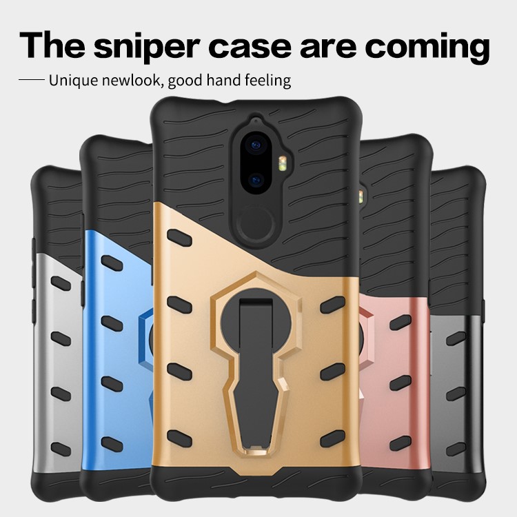 Armor Kickstand PC + TPU Hybrid Phone Case for Lenovo K8 Plus - Black-15