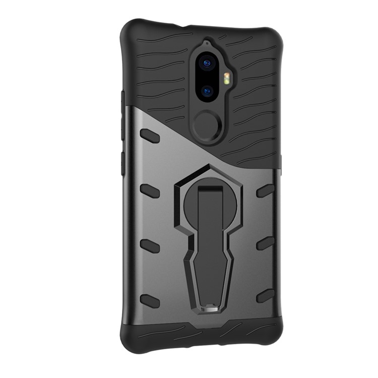Armor Kickstand PC + TPU Hybrid Phone Case for Lenovo K8 Plus - Black-4