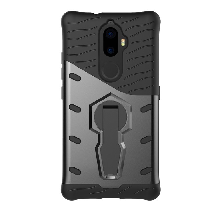 Armor Kickstand PC + TPU Hybrid Phone Case for Lenovo K8 Plus - Black-5