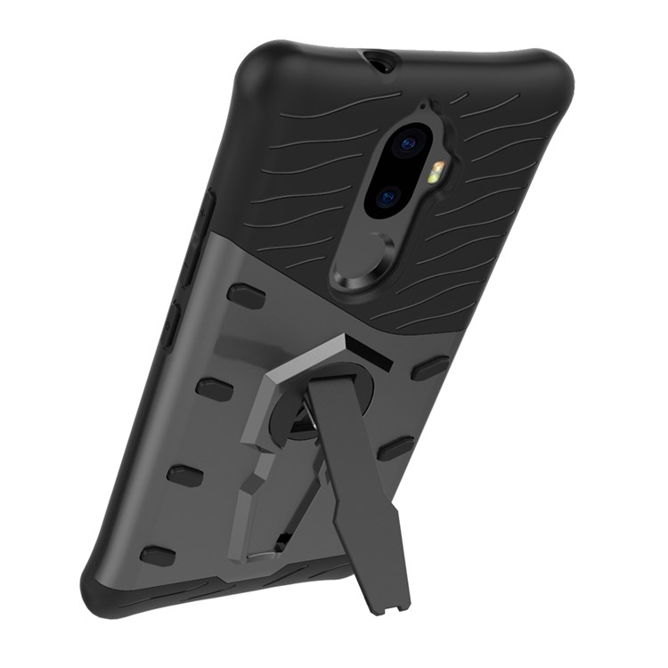 Armor Kickstand PC + TPU Hybrid Phone Case for Lenovo K8 Plus - Black-9