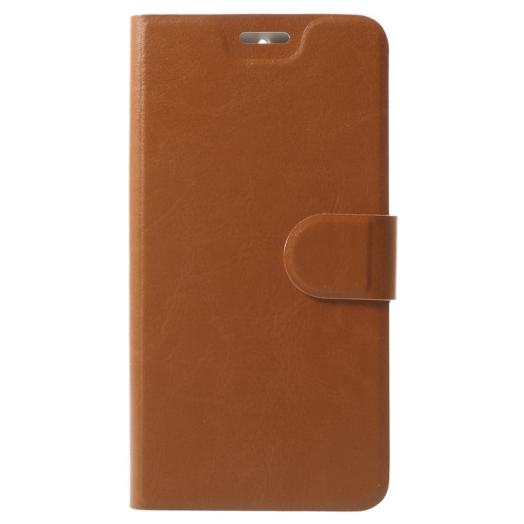 Crazy Horse PU Leather Wallet Mobile Phone Case for Lenovo K8 Plus - Brown-1